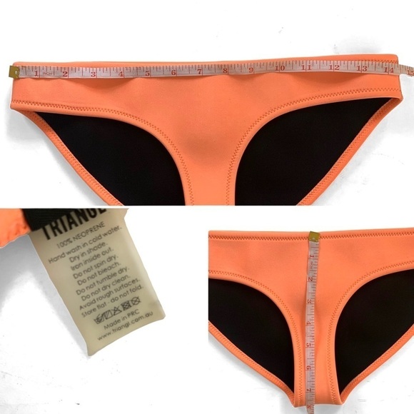 TRIANGL NEOPRENE ORANGE NEON BIKINI BOTTOM LOW RISE POOL TRAVEL SWIMWEAR MEDIUM - Picture 13 of 17